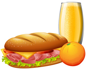 Wall Mural - Sandwiches and orange juice