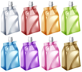 Wall Mural - Juice bags in different colors