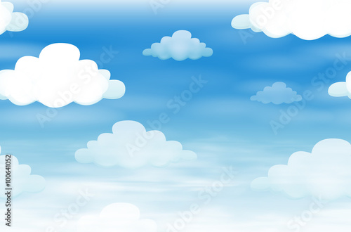 Obraz w ramie Seamless background with clouds in the sky