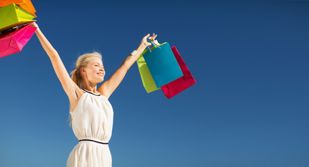 Poster - woman with shopping bags