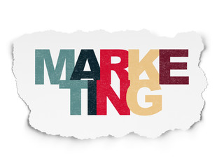 Marketing concept: Marketing on Torn Paper background