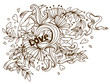 Love Doodle: Hand drawn love doodle poster