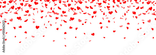 Herabfallendes rotes Herzkonfetti - Banner © Artenauta