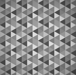 Fototapete - Grayscale mosaic, tessellation background with triangles. seamle