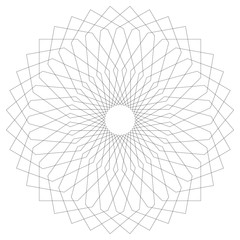 Fototapete - Abstract spiral, swirl, twirl element isolated on white. Monochr