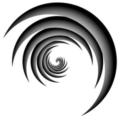 Fototapete - Abstract spiral, twirl element, volute shape. Vector.