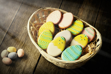 Wall Mural - Easter homemade gingerbread cookie