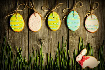 Wall Mural - Easter homemade gingerbread cookie