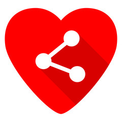 Aufkleber - share red heart valentine flat icon