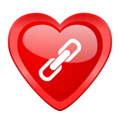 Poster - link red heart valentine glossy web icon