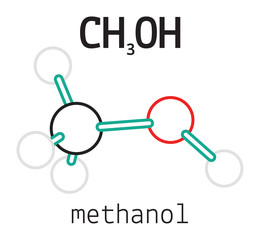 Wall Mural - CH3OH methanol molecule