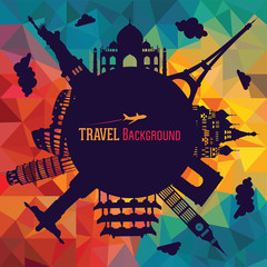 Wall Mural - Travel and tourism background. Vector illustration