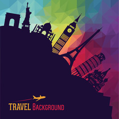 Travel and tourism background. Vector illustration