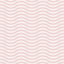 Seamless Vector Ornament. Modern Geometric Pattern With Repeating White And Pink Wavy Lines