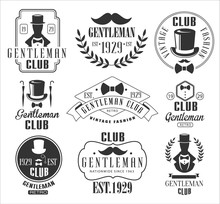 Vintage Gentlemen Club Logos Set