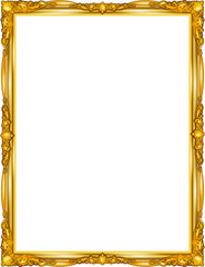 Fototapete - gold photo frame floral for picture, vector
