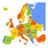 Fototapeta Mapy - Colorful map of Europe