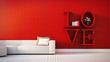© tontectonix - Love - modern interior for Valentine's day / 3D render image