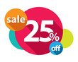 25% discount logo colorful circles