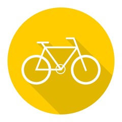 Poster - Bicycle flat icon with long shadow