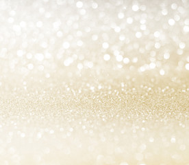 Wall Mural - white golden glitter bokeh texture christmas abstract background