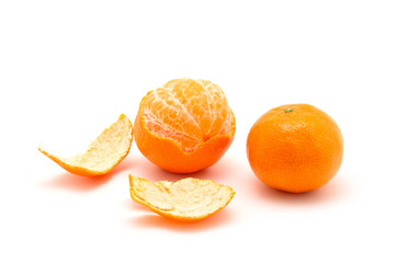 Canvas Print - tangerine or mandarin fruit isolated on white background;