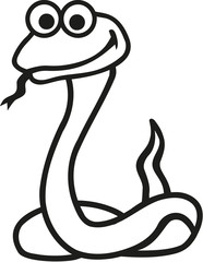 Wall Mural - Snake cartoon contour