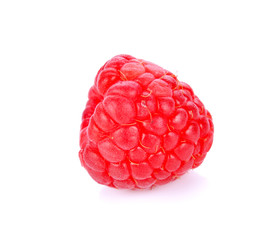 Wall Mural - Ripe raspberries isolated on white background