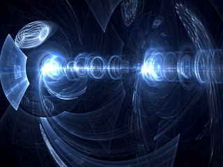 Wall Mural - abstract digitally generated image tech background glowing cyli