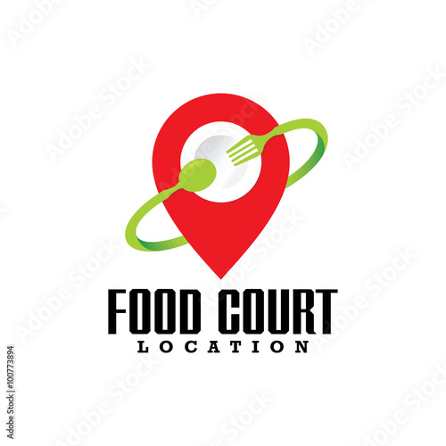 Food Court Location logo icon Stock Vector | Adobe Stock