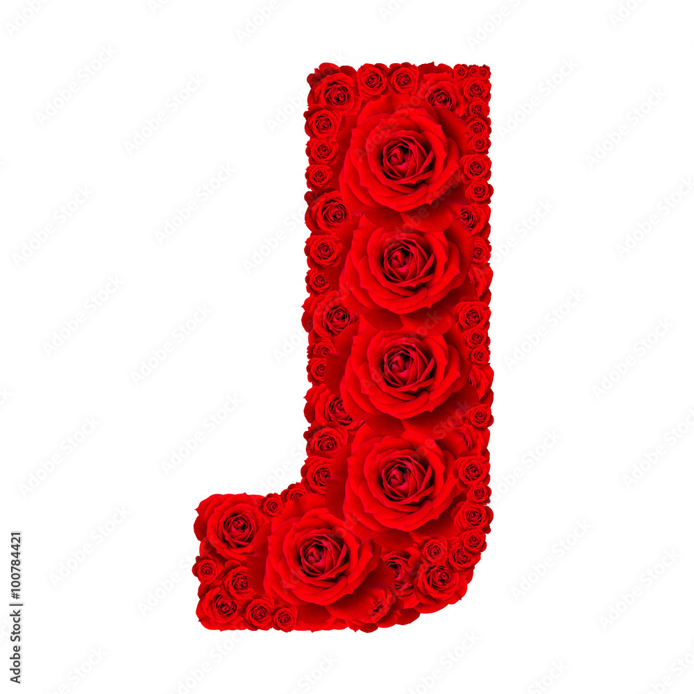 Rose alphabet set - Alphabet capital letter J made from red rose の Stock  フォト | Adobe Stock