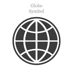 Wall Mural - globe icon flat style on white background