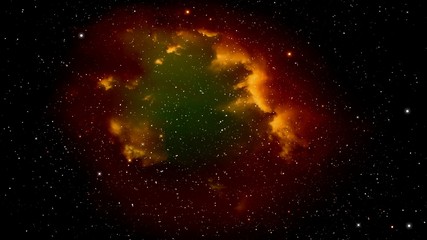 Wall Mural - traveling trough universe filled with stars, nebulae and galaxies. 4k.