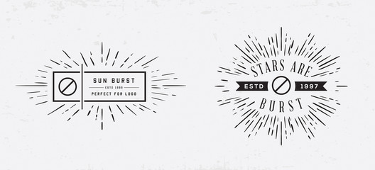 Sunburst on Starburst Element Set for Logo Creating or using as Icon