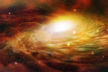 Wall Mural - spiral galaxy system glowing in deep space