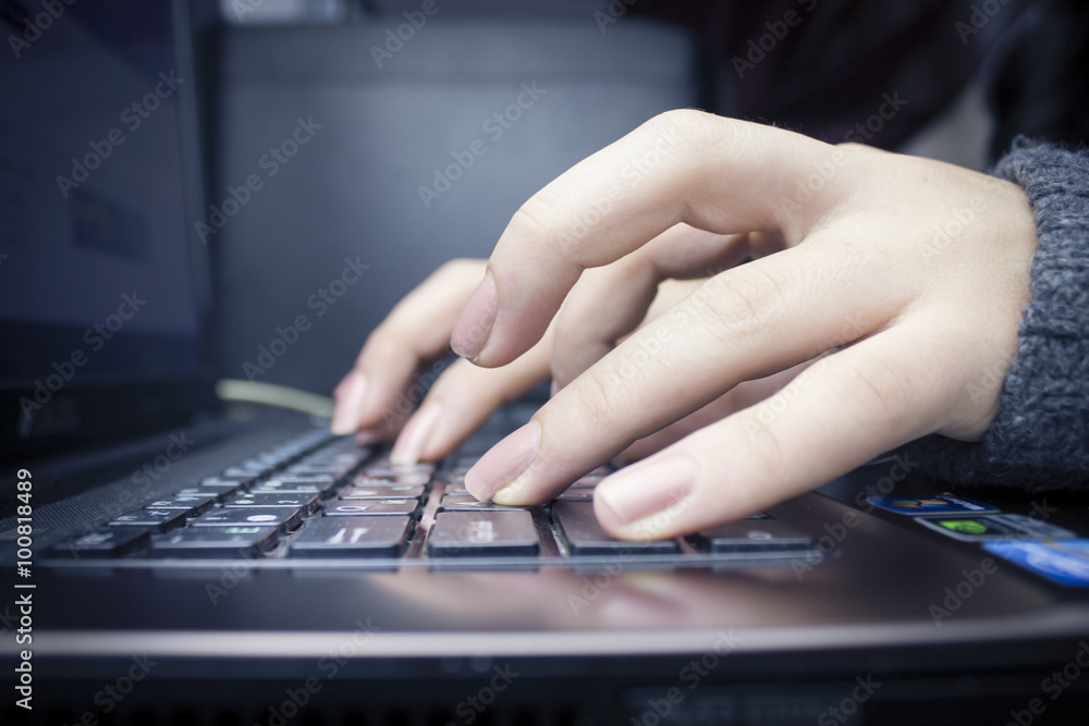 woman working on computer