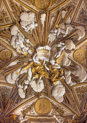 Wall Mural - ROME, ITALY - MARCH 26, 2015: Baroque relief of angels on the vault in Chapel of St Charles Borromeo in Chiesa Nuova (Santa Maria in Vallicella) designed by C. Arcucci and C. Rainaldi (18. cent.)