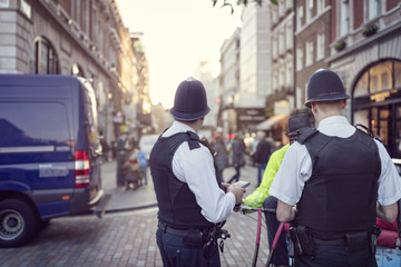 British police constable on London streets