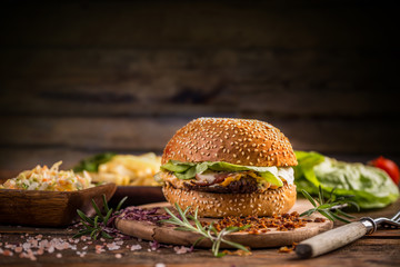 Wall Mural - Burger in sesame bun