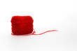 © ribalka yuli - Red wool skein, knitting thread roll, isolated on white backgrou