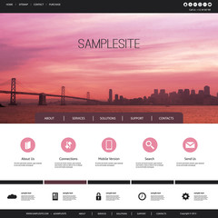 Wall Mural - one page website template with header design - san francisco bay