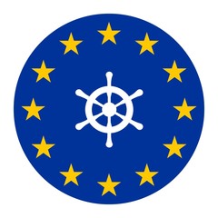 Sticker - Barre de bateau dans un drapeau européen