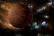 The Mythical planet Nibiru or Planet X hurtles towards Earth - Elements of this image furnished by NASA