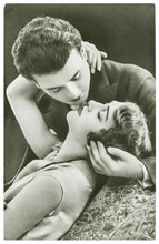 Young Sexy Couple In Love. Vintage Picture