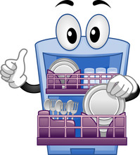 Dishwasher Mascot Thumbs Up