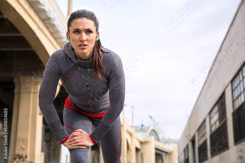 Fotografie, Obraz Determination conviction strength powerful expression woman athlete exercise str