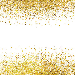 Wall Mural - Shiny golden glitter on white background