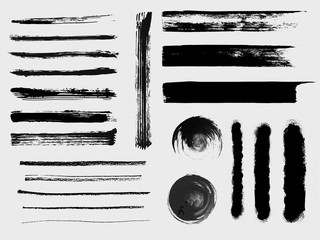 set of grungy vector brushes
