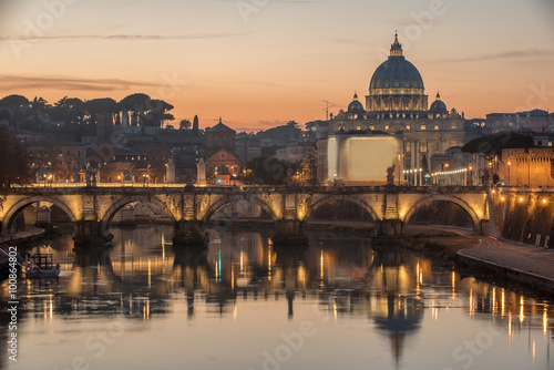 Obraz w ramie Rome, Italy: St. Peter's Basilica, Saint Angelo Bridger