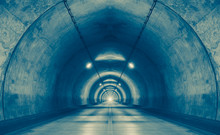 Interior Of An Urban Tunnel At Mountain Without Traffic..